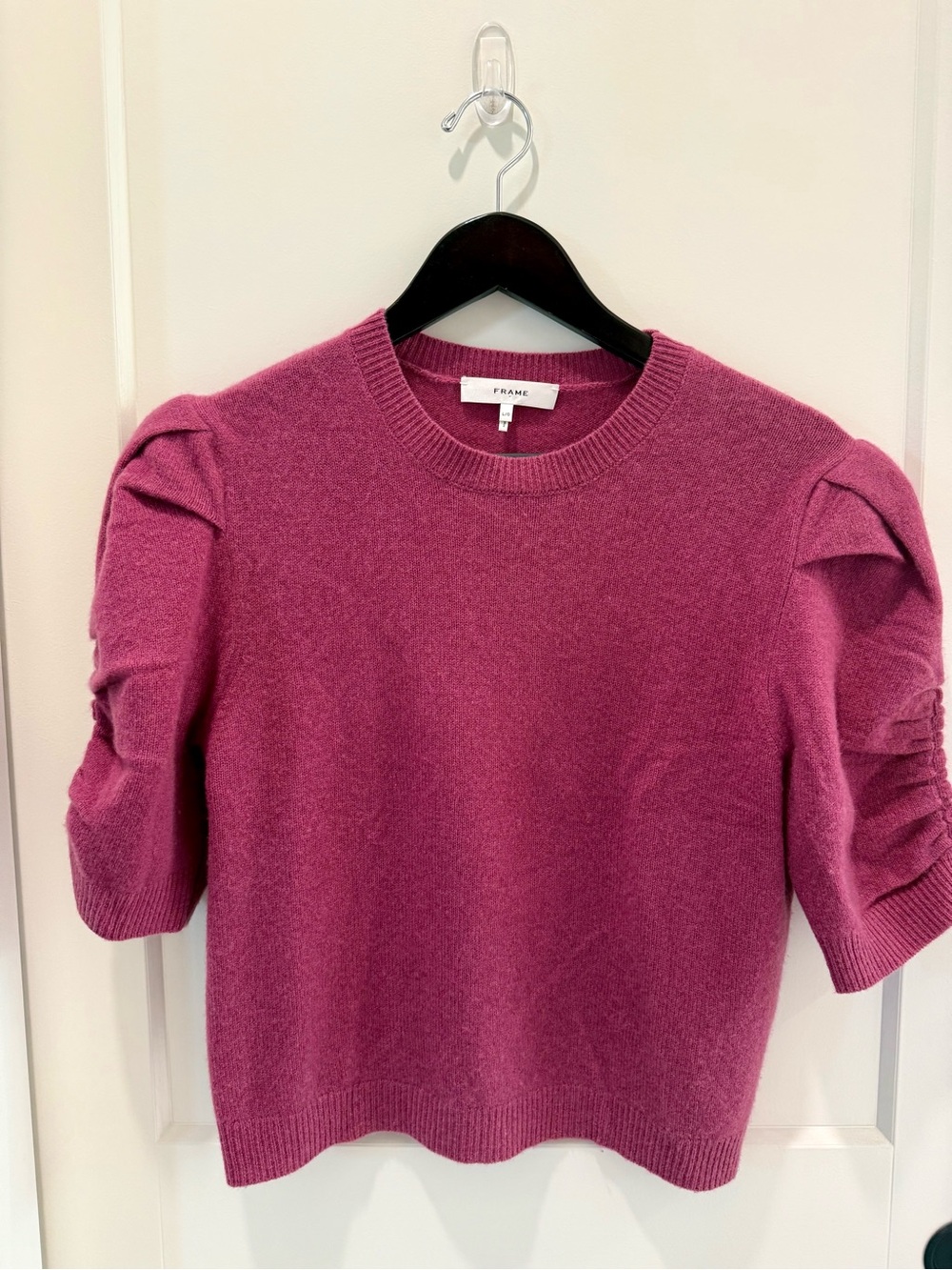 Frame Denim Raspberry Crewneck Cashmere Sweater